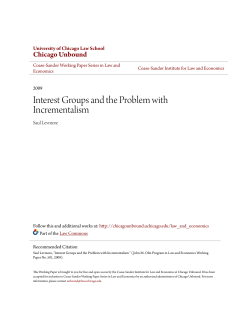Interest Groups and the Problem with Incrementalism