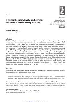 Foucault, subjectivity and ethics: towards a self