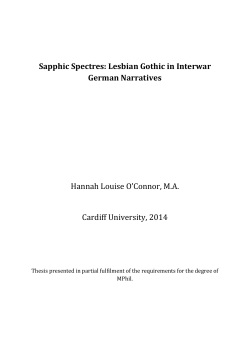 Sapphic Spectres: Lesbian Gothic in Interwar German