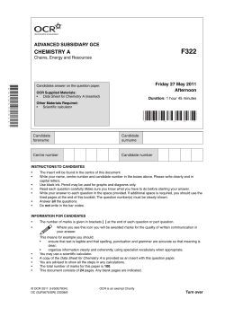 Unit F322 - Chains, energy and resources
