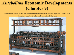 Antebellum Economic Developments