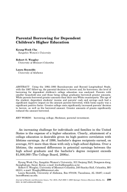 Parental Borrowing for Dependent Children`s Higher Education