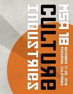 Print Program Booklet - Modernist Studies Association