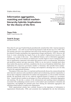 Information aggregation, matching and radical market&ndash;hierarchy