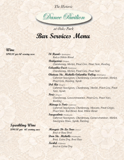 Bar Services Menu - Oaks Park Dance Pavilion