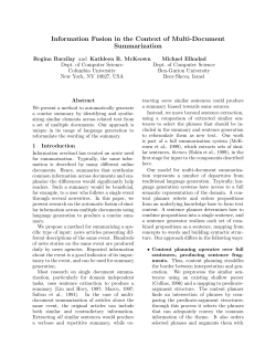 Information Fusion in the Context of Multi