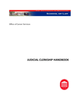 judicial clerkship handbook - The University Of Mississippi School of