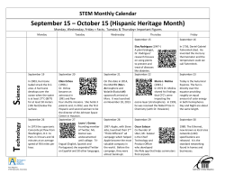 September 15 – October 15 (Hispanic Heritage Month)