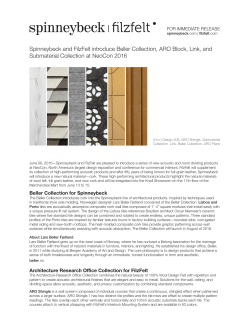 Spinneybeck and FilzFelt introduce Beller Collection, ARO Block