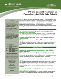 CPR and External Defibrillation for Pacemaker