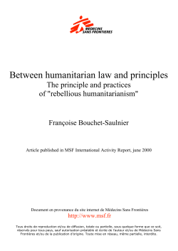 Between humanitarian law and principles