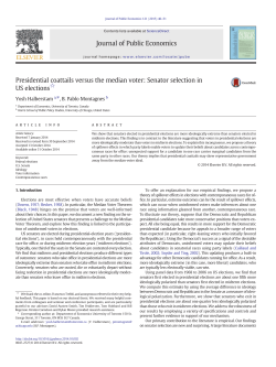 Presidential coattails versus the median voter: Senator selection in
