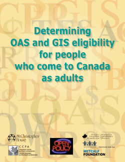 Determining OAS and GIS eligibility for people who come to Canada
