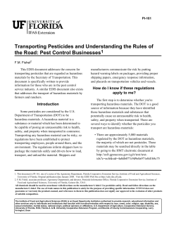 Rules for Safe Pesticide Transportation