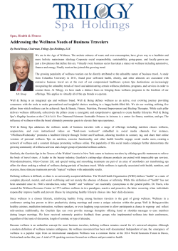 Addressing the Wellness Needs of Business Travelers