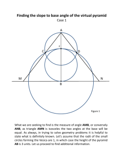 Finding the slope to base angle of the virtual pyramid