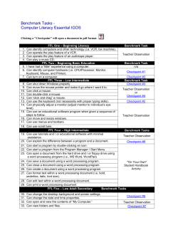 Benchmark Tasks