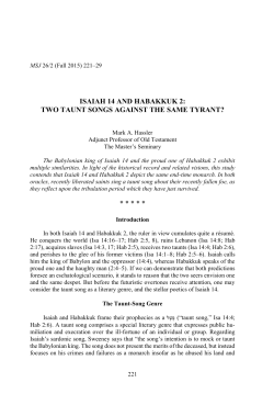 isaiah 14 and habakkuk 2: two taunt songs against the same tyrant?