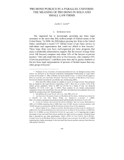 PRO BONO PUBLICO IN A PARALLEL UNIVERSE: THE MEANING