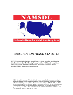 prescription fraud statutes - The National Alliance for Model State