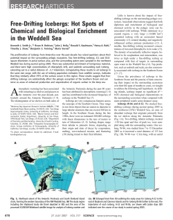 Free-drifting icebergs: hotspots of chemical and biological