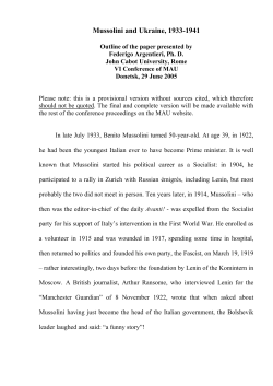 Mussolini and Ukraine, 1933-1941