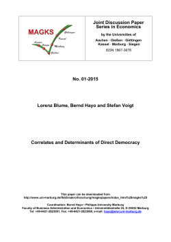 Correlates and Determinants of Direct Democracy