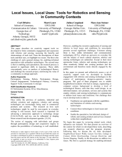 Local Issues, Local Uses - UPCLOSE