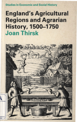 England`s Agricultural Regions and Agrarian History,1500