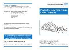 Physiotherapy following a Colles` Fracture