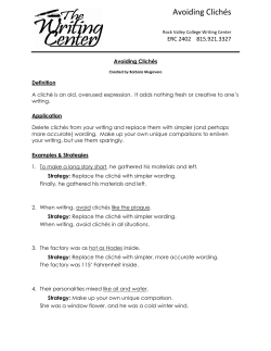 Avoiding Clich&eacute;s - Rock Valley College