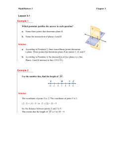 MathMatters 3 Chapter 3 Lesson 3-1 Example 1 Which postulate