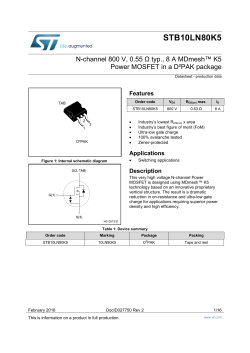 N-channel 800 V, 0.55 typ., 8 A MDmesh&trade; K5 Power MOSFET in a