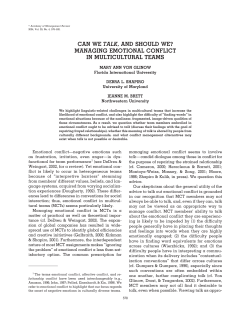 managing emotional conflict in multicultural teams