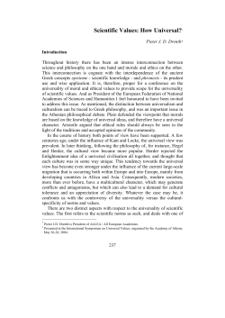 Scientific Values: How Universal?