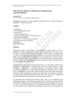 The Human Rights Approach to Reducing Malnutrition