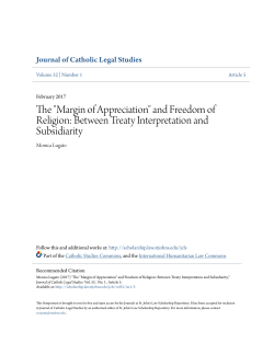 "Margin of Appreciation" and Freedom of Religion