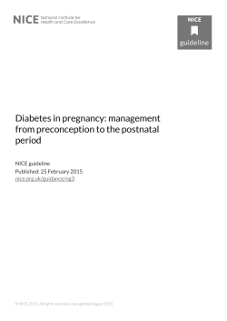 Diabetes in pregnancy: management from preconception