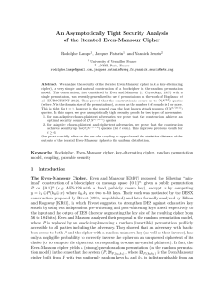 An Asymptotically Tight Security Analysis of the - PRiSM