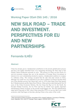 New Silk Road &ndash; Trade and Investment. Perspectives for EU