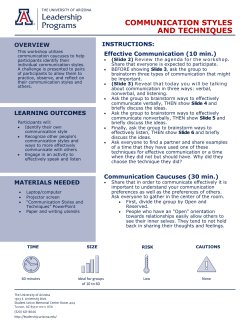 COMMUNICATION STYLES AND TECHNIQUES