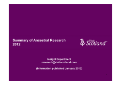 Ancestral Tourism Research