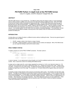 PICTURE Perfect: In depth look at the PICTURE format.