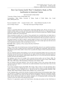 How Can Cinema Justify Wars? - Canadian Center of Science and