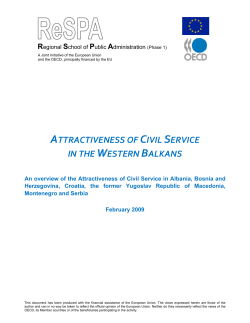 Attractiveness of Civil Service in the Western Balkans