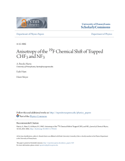 Anisotropy of the 19F Chemical Shift of Trapped CHF3 and NF3