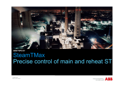 SteamTMax Precise control of main and reheat ST