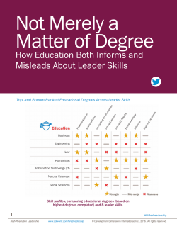 Not Merely a Matter of Degree | High-Resolution Leadership