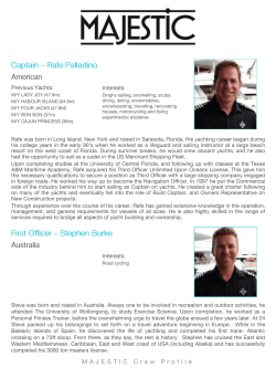 Crew Profile - Taylor`d Yacht Charters