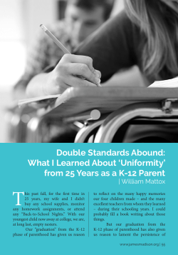 Double Standards Abound: What I Learned About `Uniformity` from